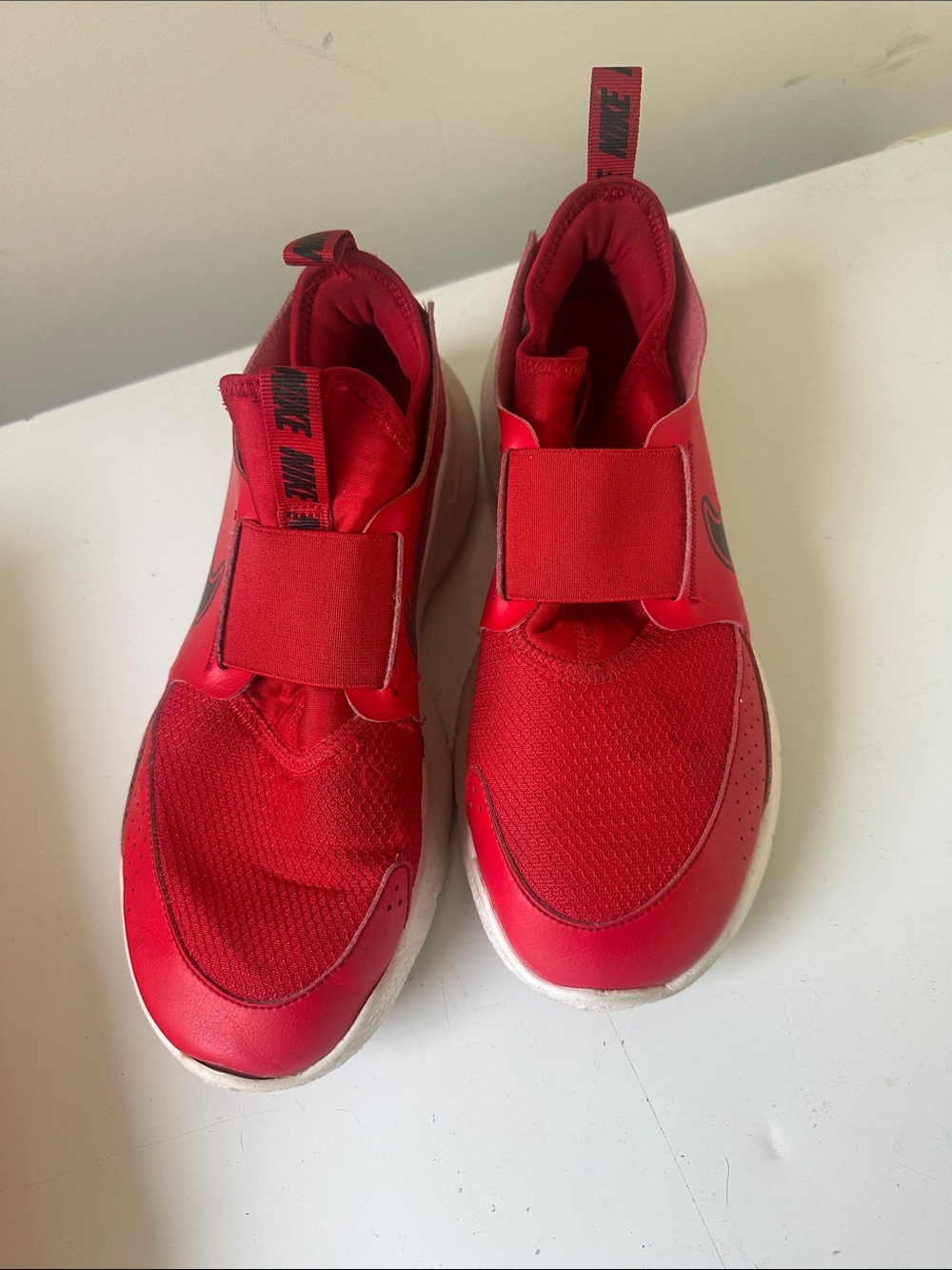 Nike Kids Red Slip-On Sneakers with Elastic Strap